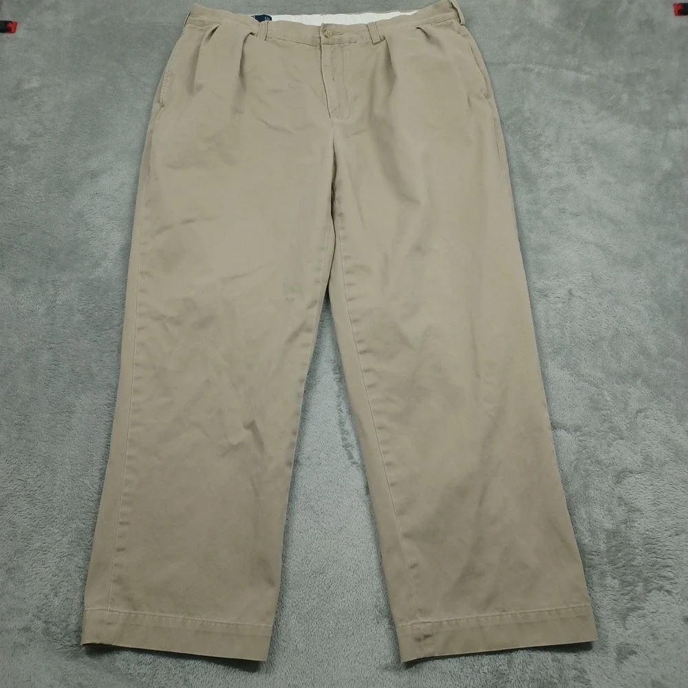 Polo Ralph Lauren Pants Mens 38x29 Brown Andrew Fit Cotton Preppy Chino‎ Pleated
